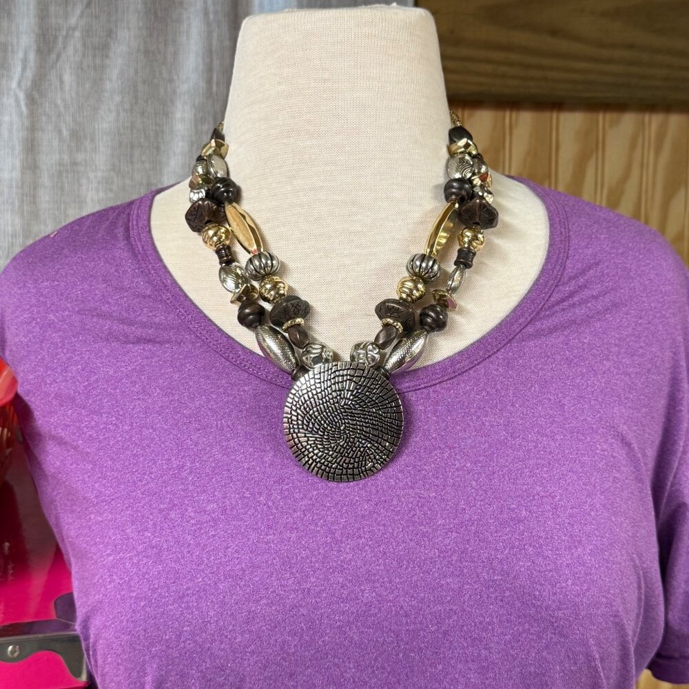 Chicos Multi-Strand Beaded Statement Necklace Wit… - image 5